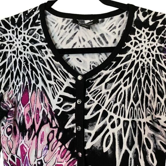 White House Black Market Embellished Geometric Floral Cardigan - Picture 3 of 8